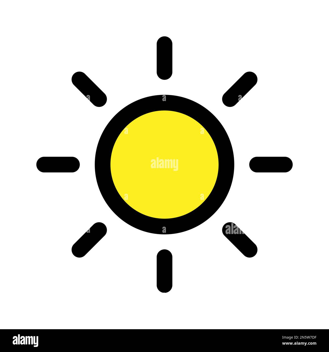 Sunny Icon Line Isolated On White Background. Black Flat Thin Icon On 