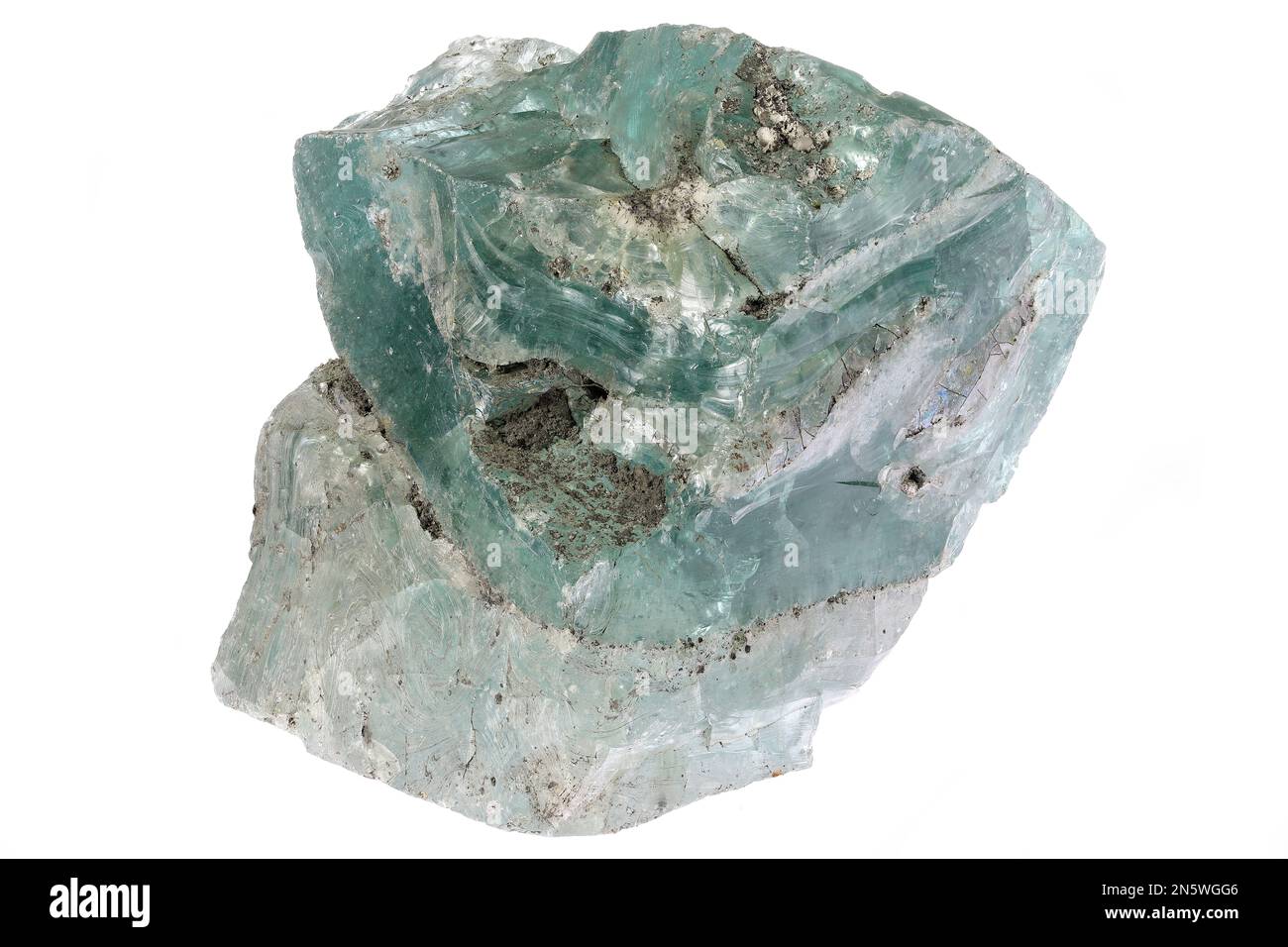 raw glass from Breitenstein, Germany isolated on white background Stock Photo