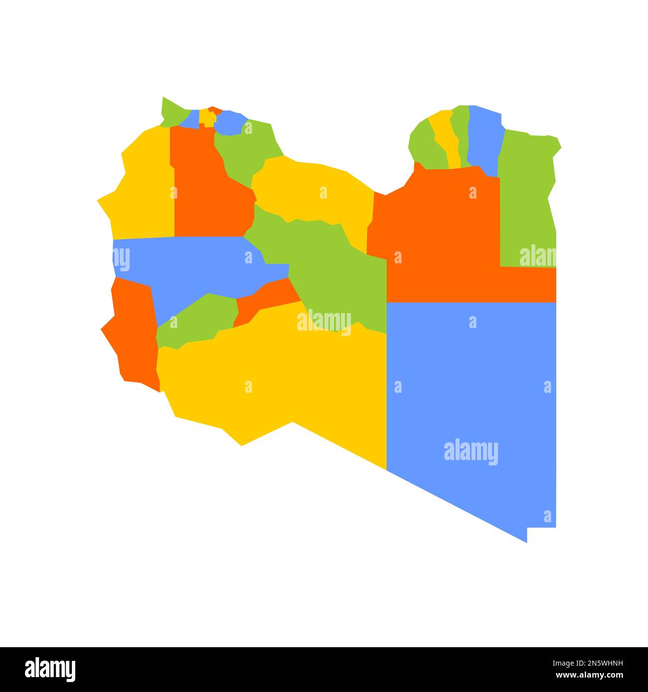 Libya Political Map Of Administrative Divisions Districts Blank   Libya Political Map Of Administrative Divisions Districts Blank Colorful Vector Map 2N5WHNH 