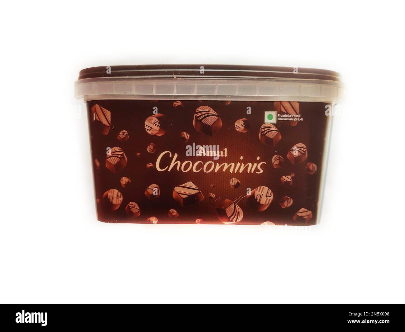 Amul Chocolate container in isolated white background Stock