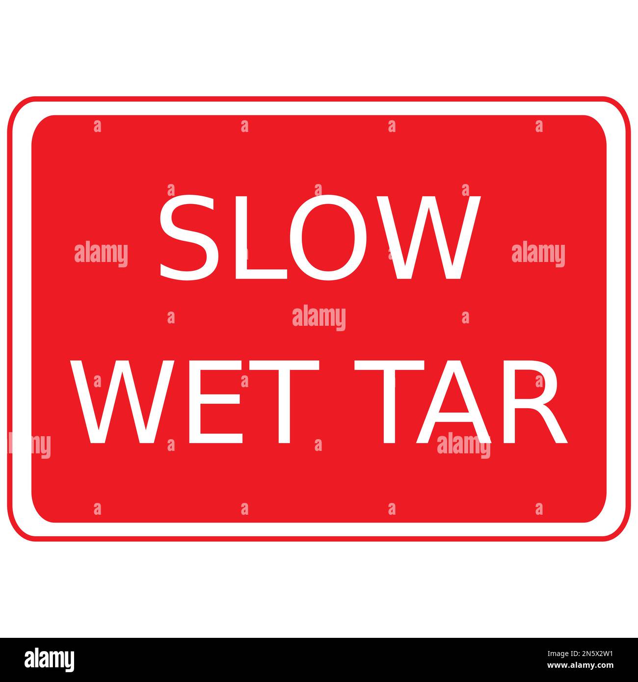 Vector graphic of a red rectangular sign warning of a temporary hazard