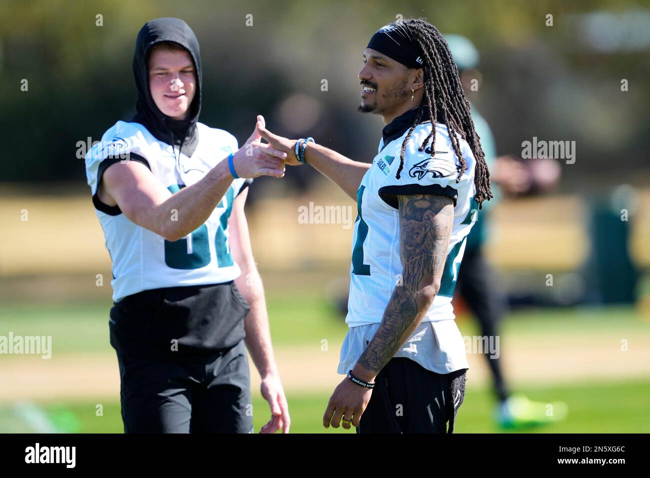 Philadelphia Eagles' Davion Taylor in action during practice at NFL  football training camp, Sunday, July 30, 2023, in Philadelphia. (AP  Photo/Chris Szagola Stock Photo - Alamy