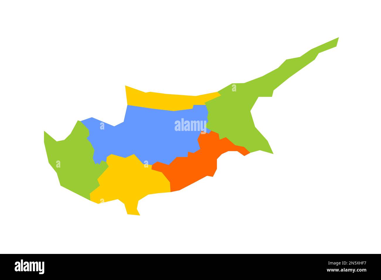 Cyprus Political Map Of Administrative Divisions Districts Blank Cyprus Political Map Of Administrative Divisions Districts Blank
