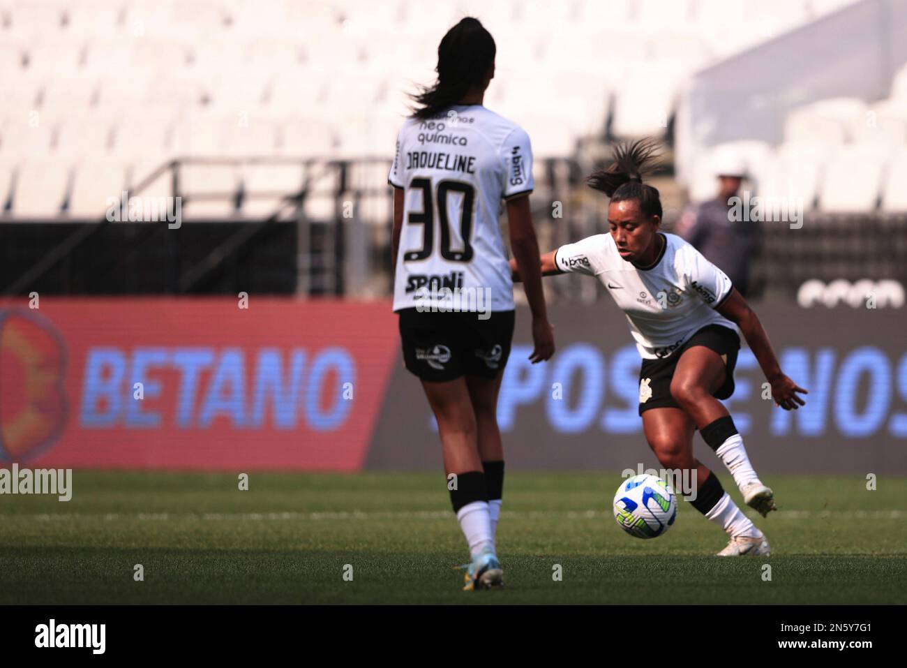 SP - Sao Paulo - 09/02/2023 - SUPERCOPA DO BRASIL FEMININA 2023,  CORINTHIANS X INTERNACIONAL - Diany Corinthians player celebrates his goal  during a match against Internacional at Arena Corinthians stadium for