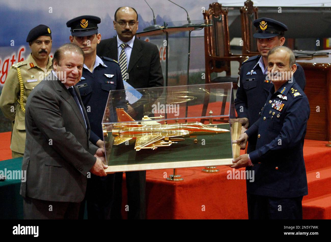 Naveed Rafique Pakistan Air Force Chief Air Chief Marshal Tahir Rafique Butt, right ...