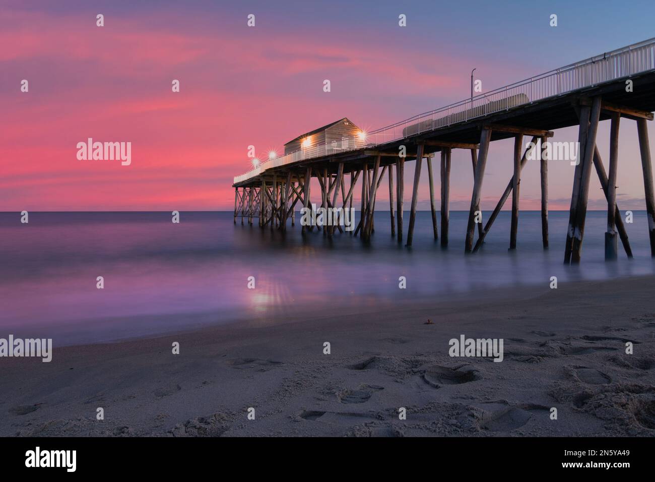 The Belmar Pier at Sunrise in New Jersey Stock Photo Alamy