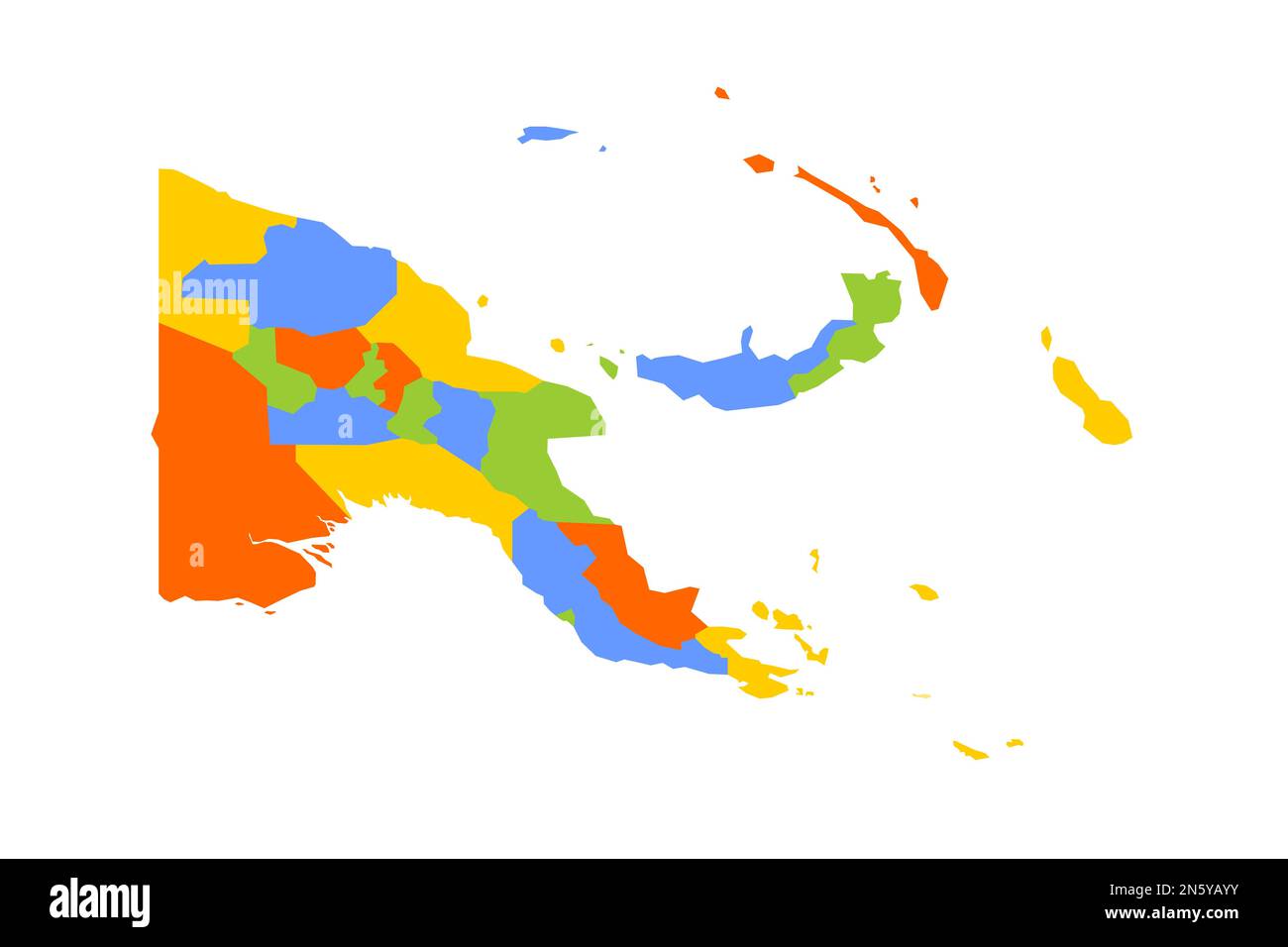 Papua New Guinea Provinces Map Papua New Guinea Map 1oct2019 New Guinea Papua New Guinea Political Map Of Administrative Divisions Provinces Autonomous Region And National Capital District Blank Colorful Vector Map 2N5YAYY