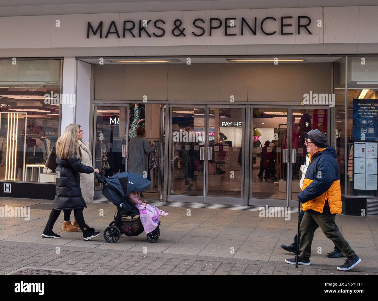 Uxbridge, London Borough of Hillingdon, UK. 9th February, 2023. A Marks & Spencer store in Uxbridge. High Street retailer Marks & Spencer have brought back their kids eat free for the February school half term. It has been predicted that M&S could overtake John Lewis to become the 7th seventh largest retailer by sales by the end of 2023. Credit: Maureen McLean/Alamy Live News Stock Photo