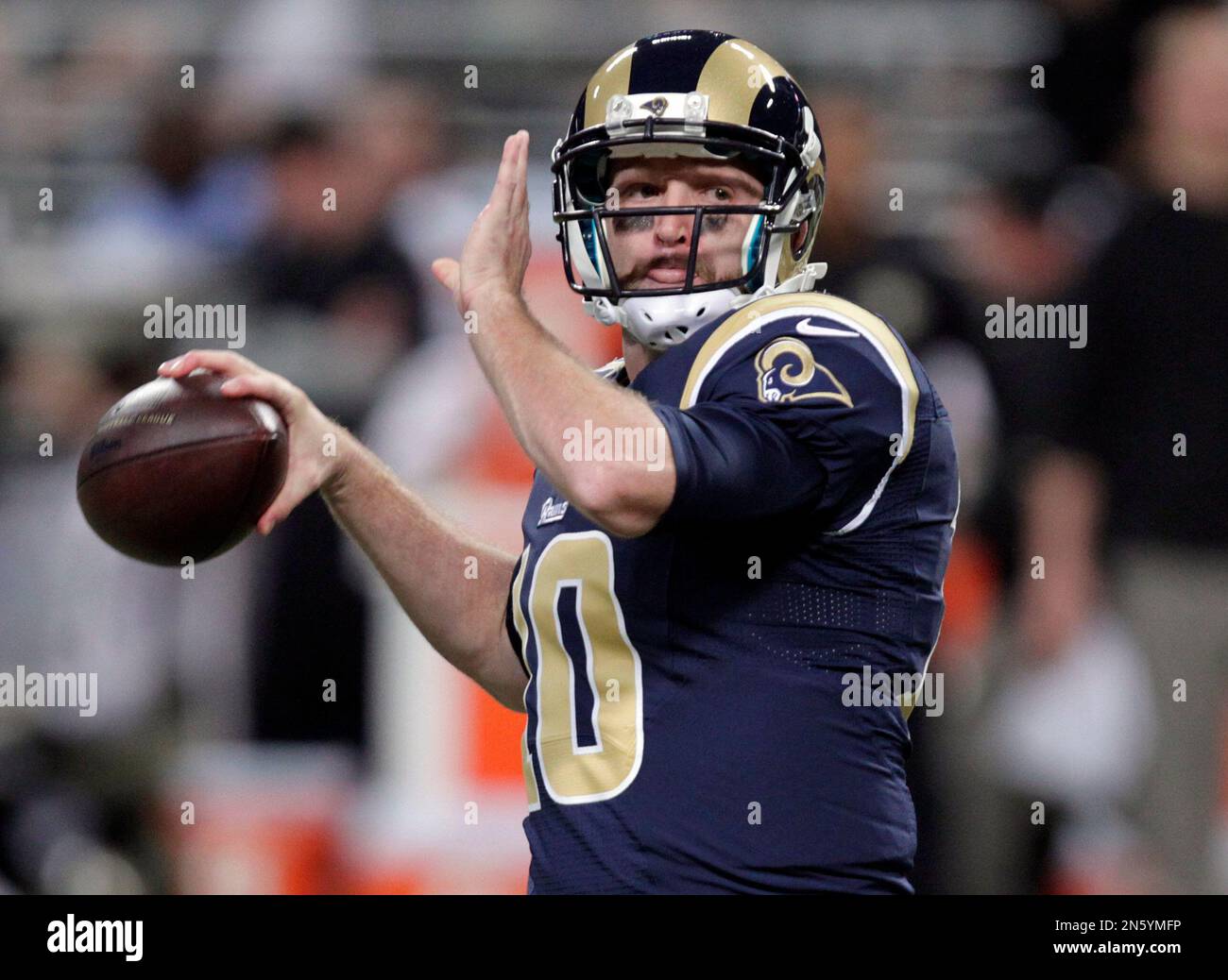 St. Louis Rams quarterback Kellen Clemens throws during the first quarter  of an NFL football game against the New Orleans Saints Sunday, Dec. 15,  2013, in St. Louis. (AP Photo/Tom Gannam Stock