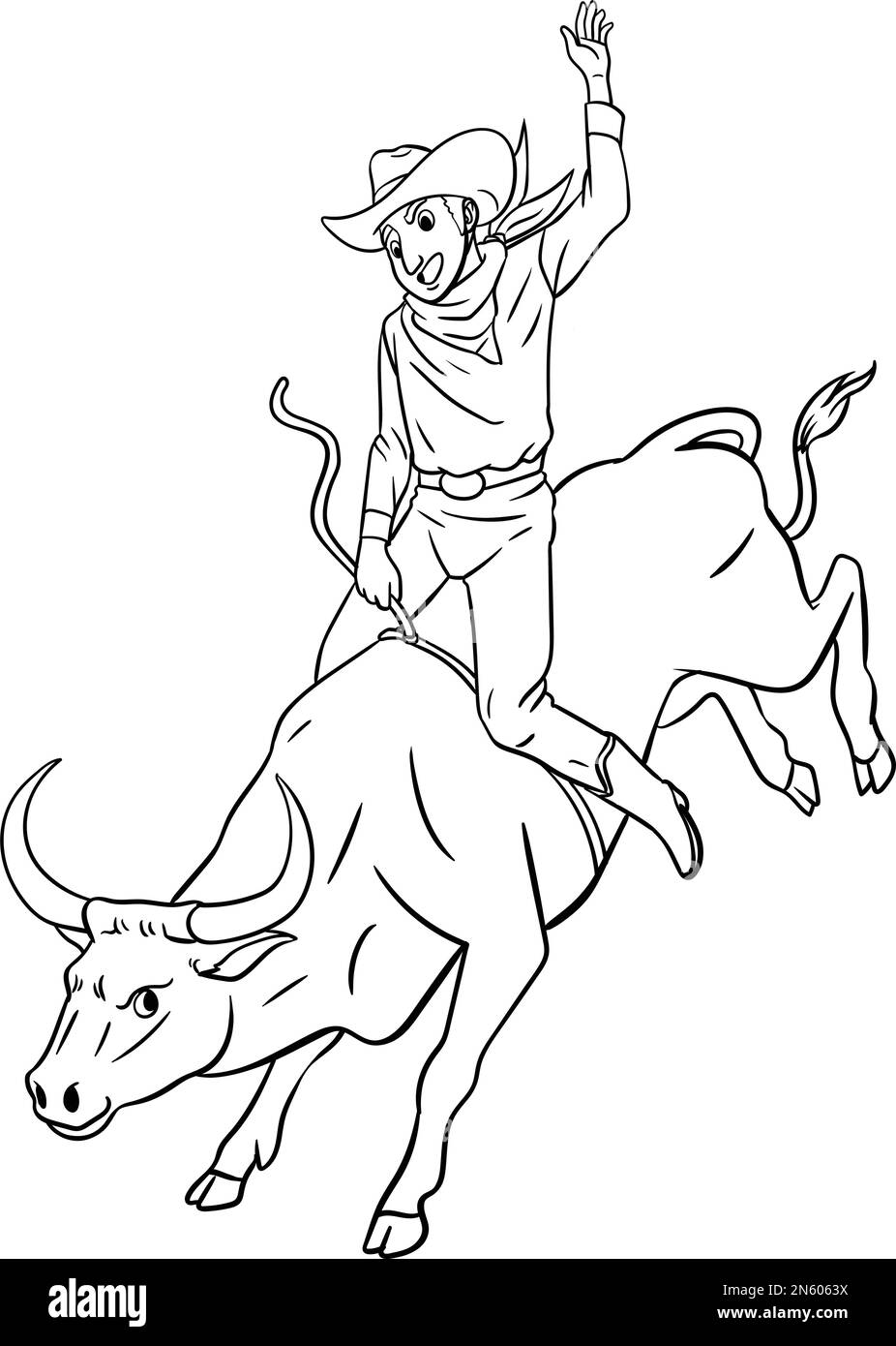 bull riding drawings