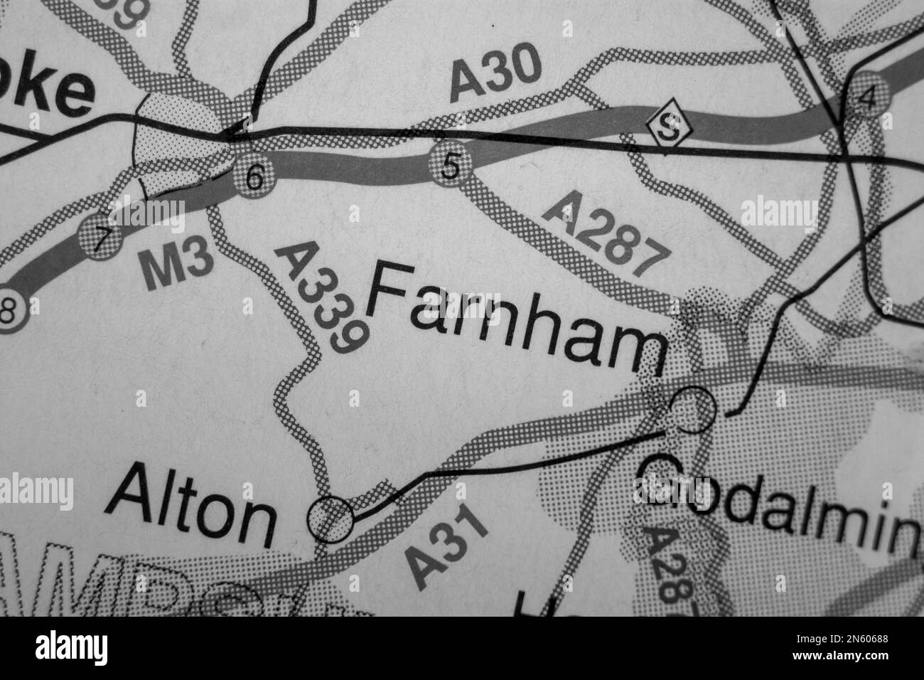 Map of farnham Black and White Stock Photos & Images Alamy