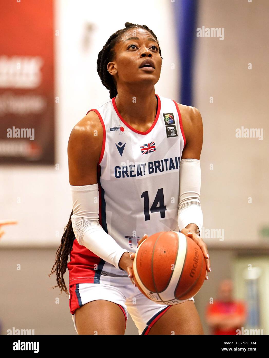 Great Britain's Temi Fagbenie shoots during the FIBA Women's EuroBasket
