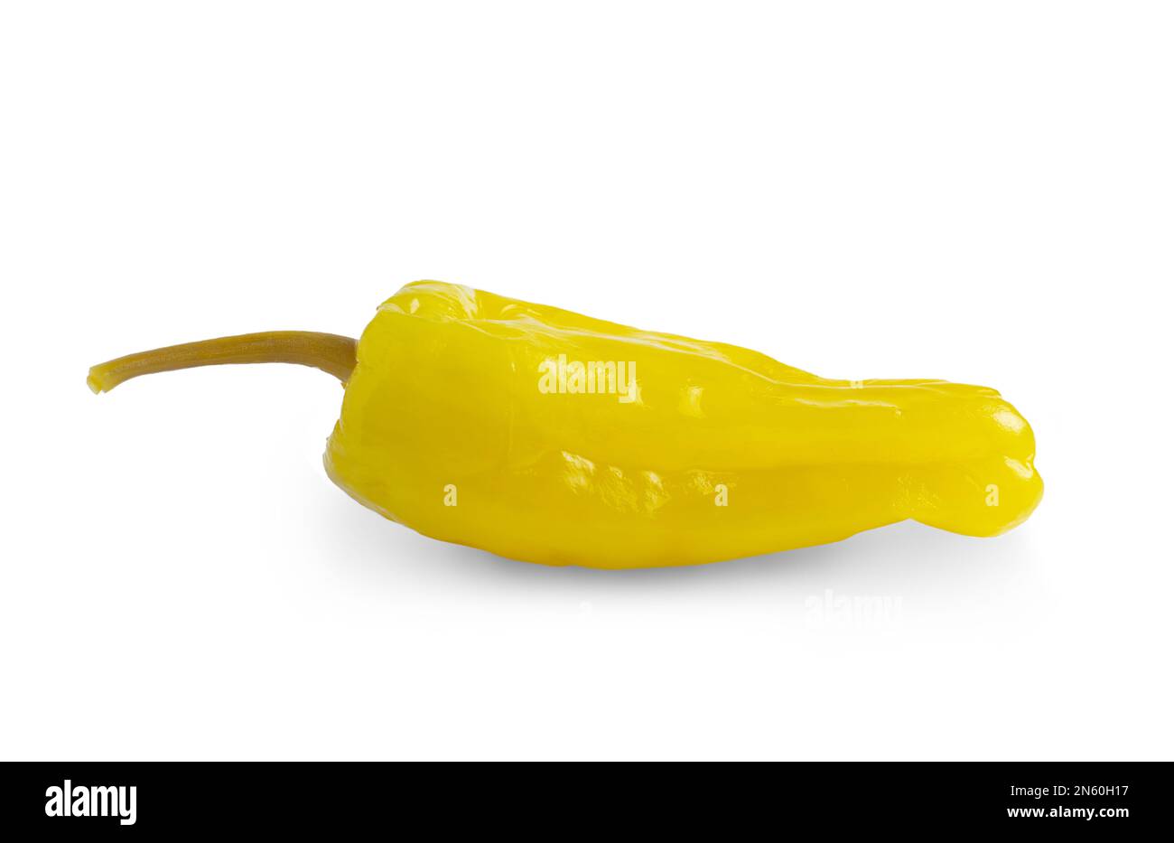 Pickled yellow pepper, pepperoncini or friggitelli isolated on white