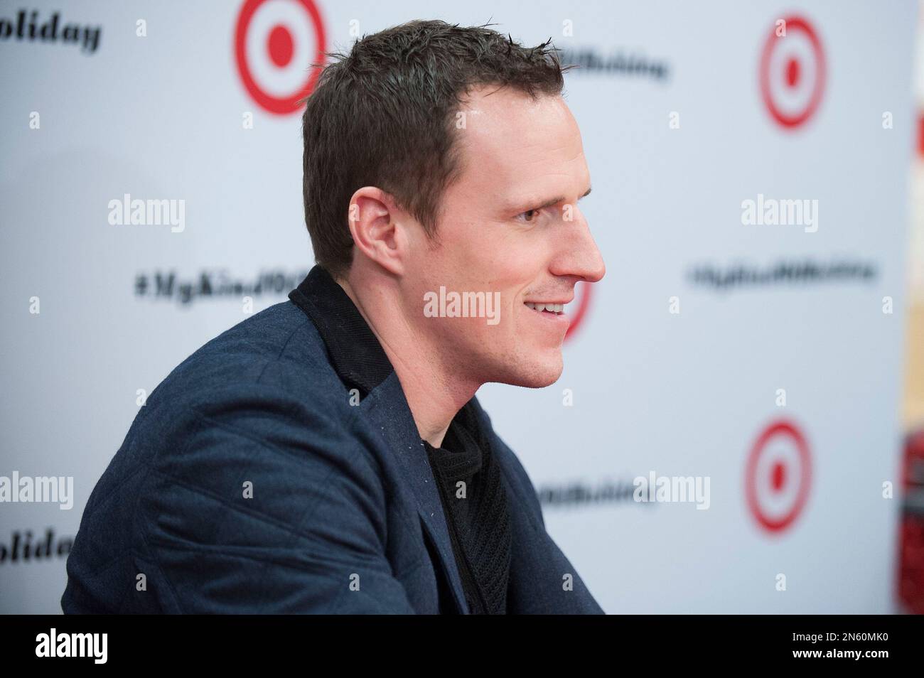 Professional hockey player Dion Phaneuf visits the Shoppers World
