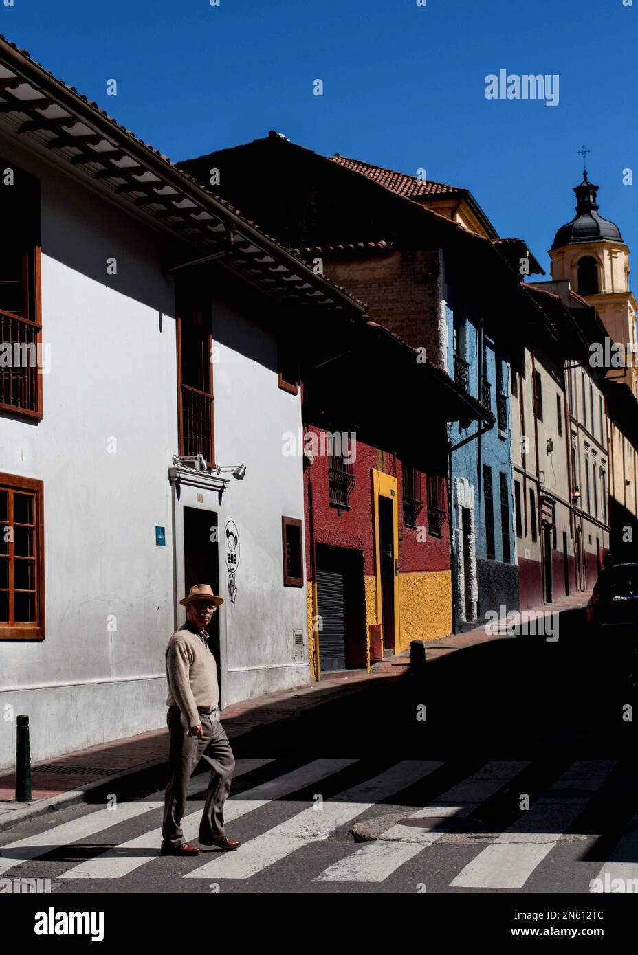 A classic and colonial view of an urban landscape from Bogotá Stock Photo