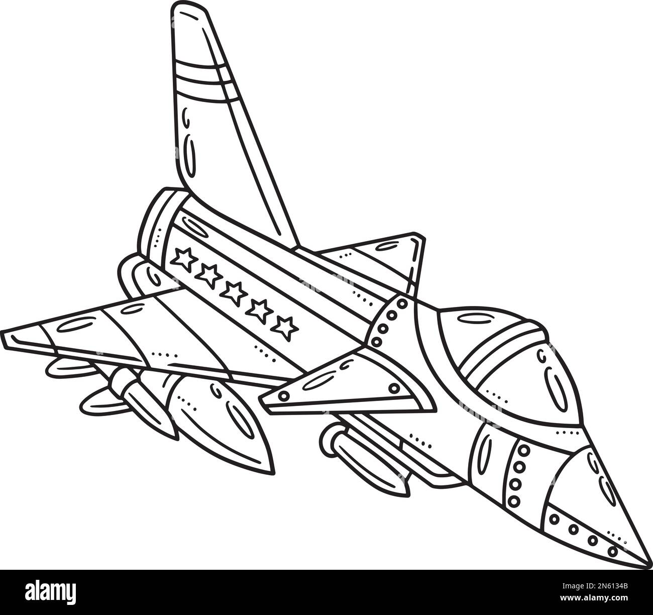 Fighter Jet Isolated Coloring Page for Kids Stock Vector Image & Art