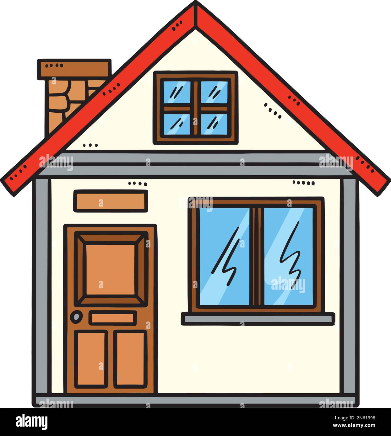 Spring House Cartoon Colored Clipart Illustration Stock Vector Image