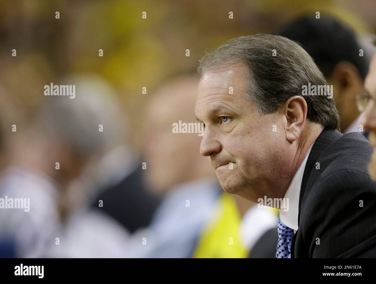 Houston Baptist head coach Ron Cottrell is seen on the sidelines during the first half of an