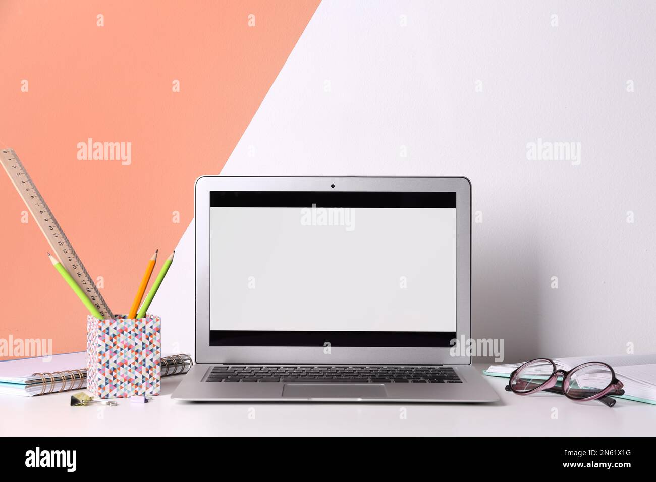 Notebooks on modern laptop hi-res stock photography and images - Alamy