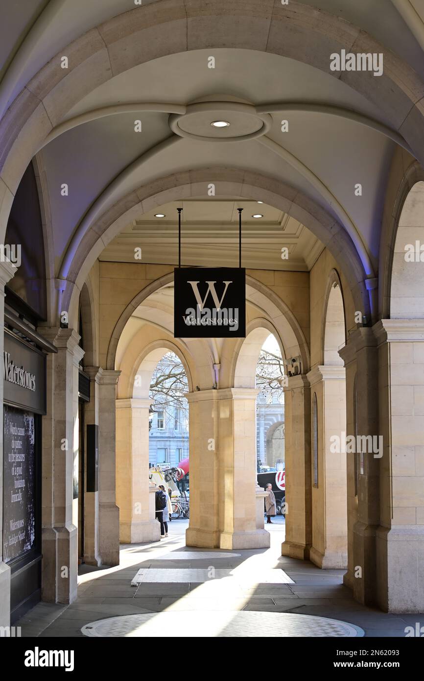 Westminster, London, UK, February 9 2023. Waterstones, Charing cross