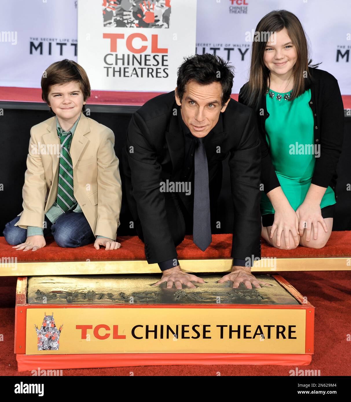 Actor Ben Stiller, center, with son Quinlin Dempsey Stiller, and ...