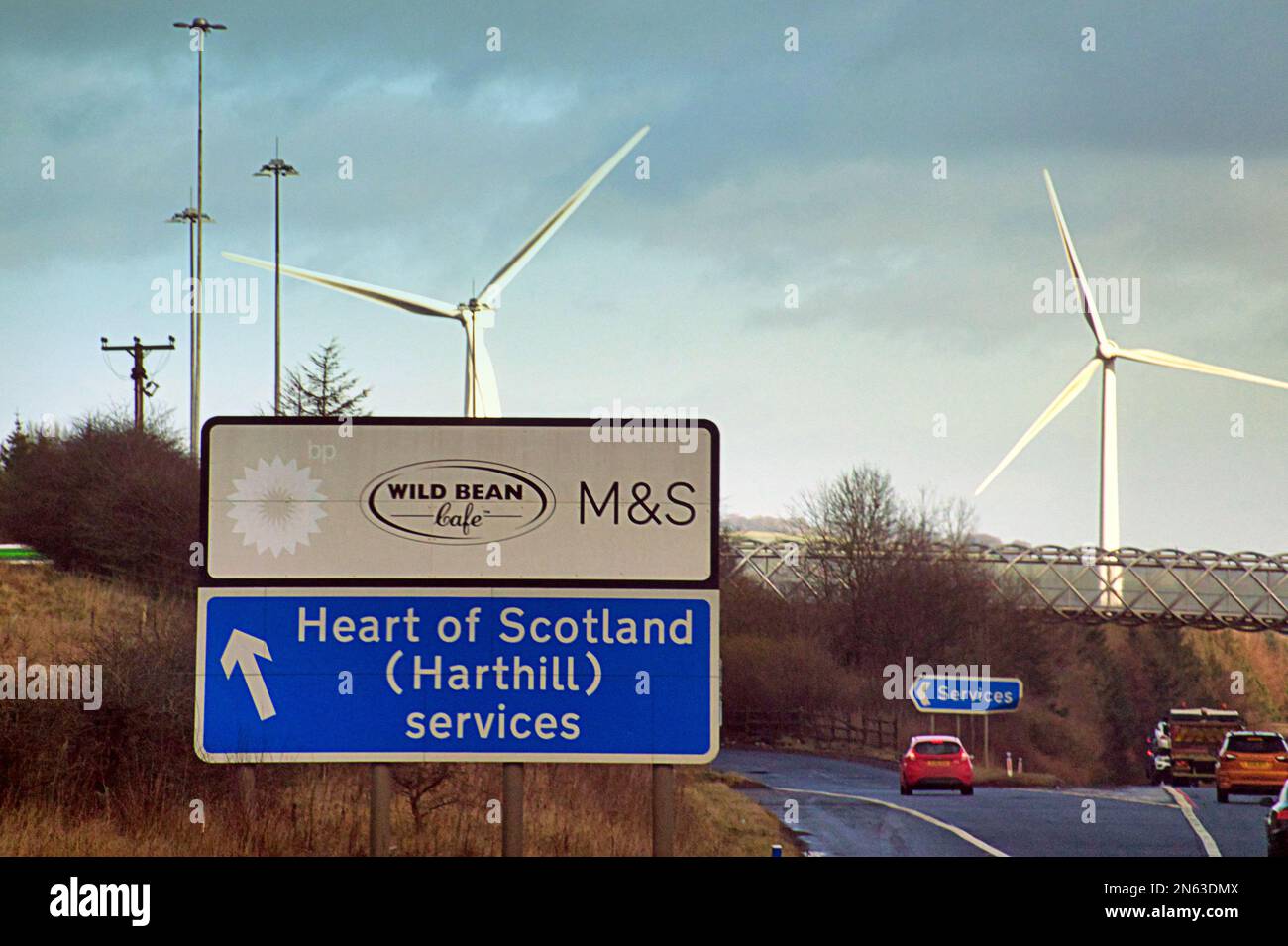 M8 motorway at Harthill services Stock Photo Alamy