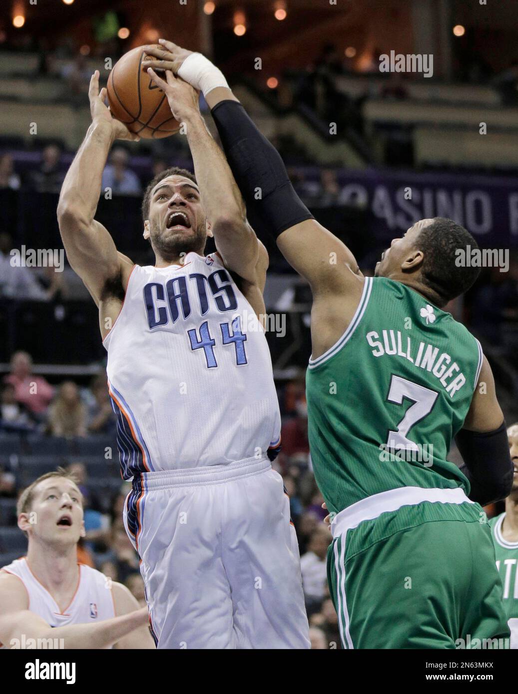 Charlotte Bobcats shooting guard Jeff Taylor 44 is fouled by