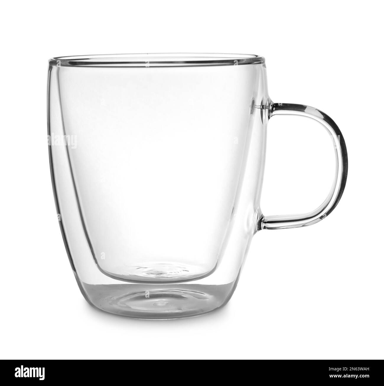 New clean glass cup isolated on white Stock Photo - Alamy