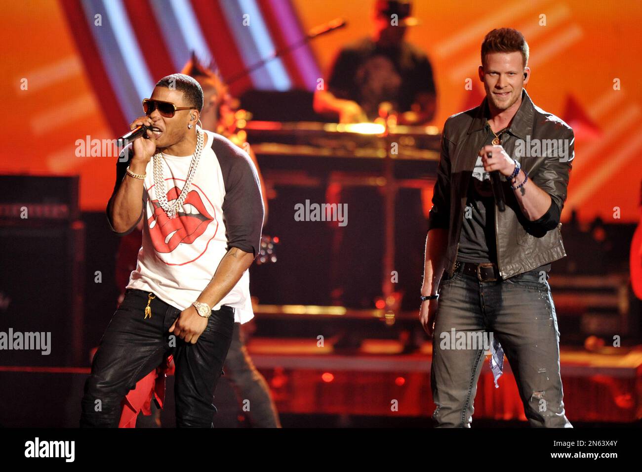 Nelly, left, and Brian Kelley of the musical group Florida Line