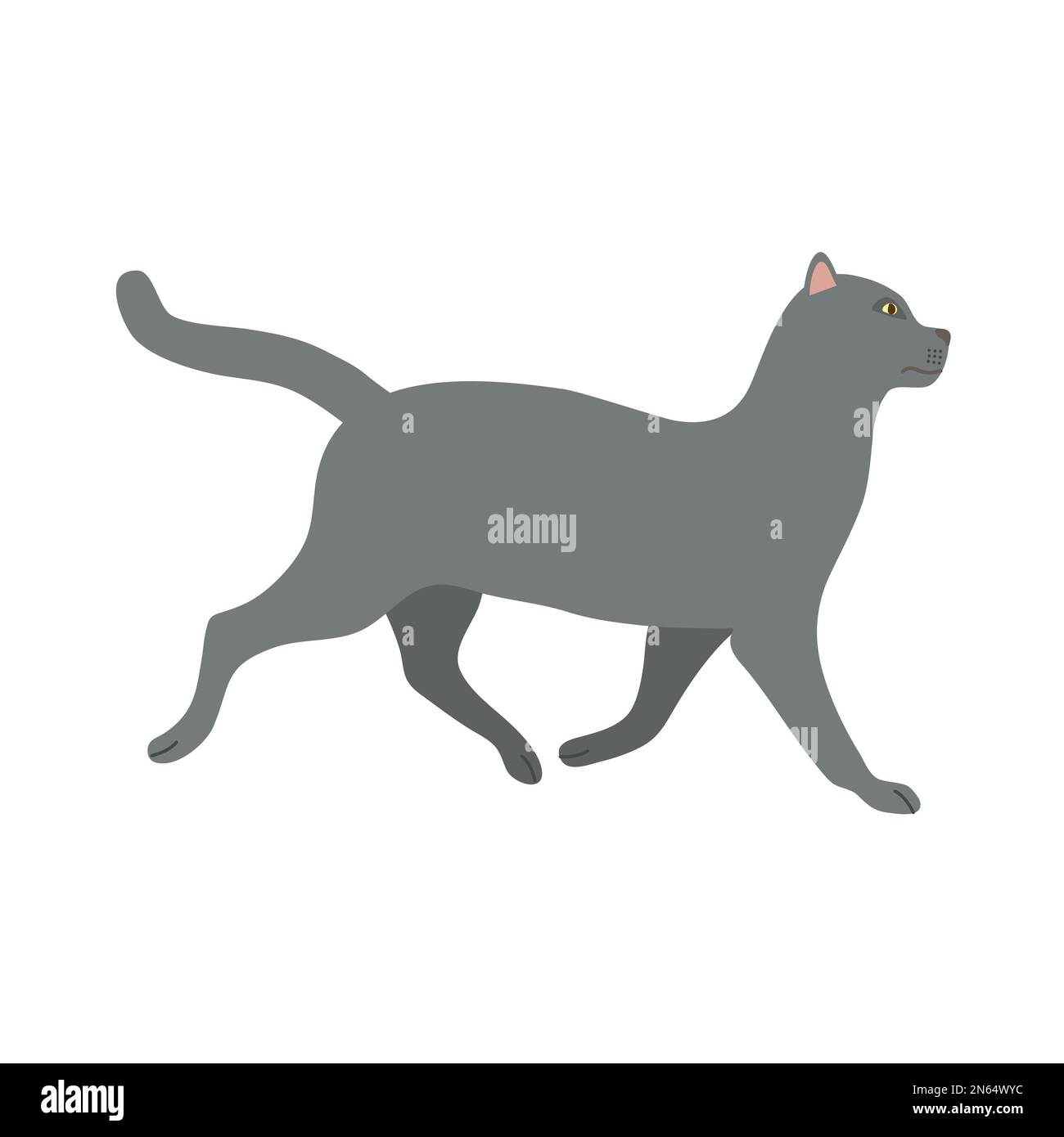 Vector flat hand drawn cat isolated on white background Stock Vector ...