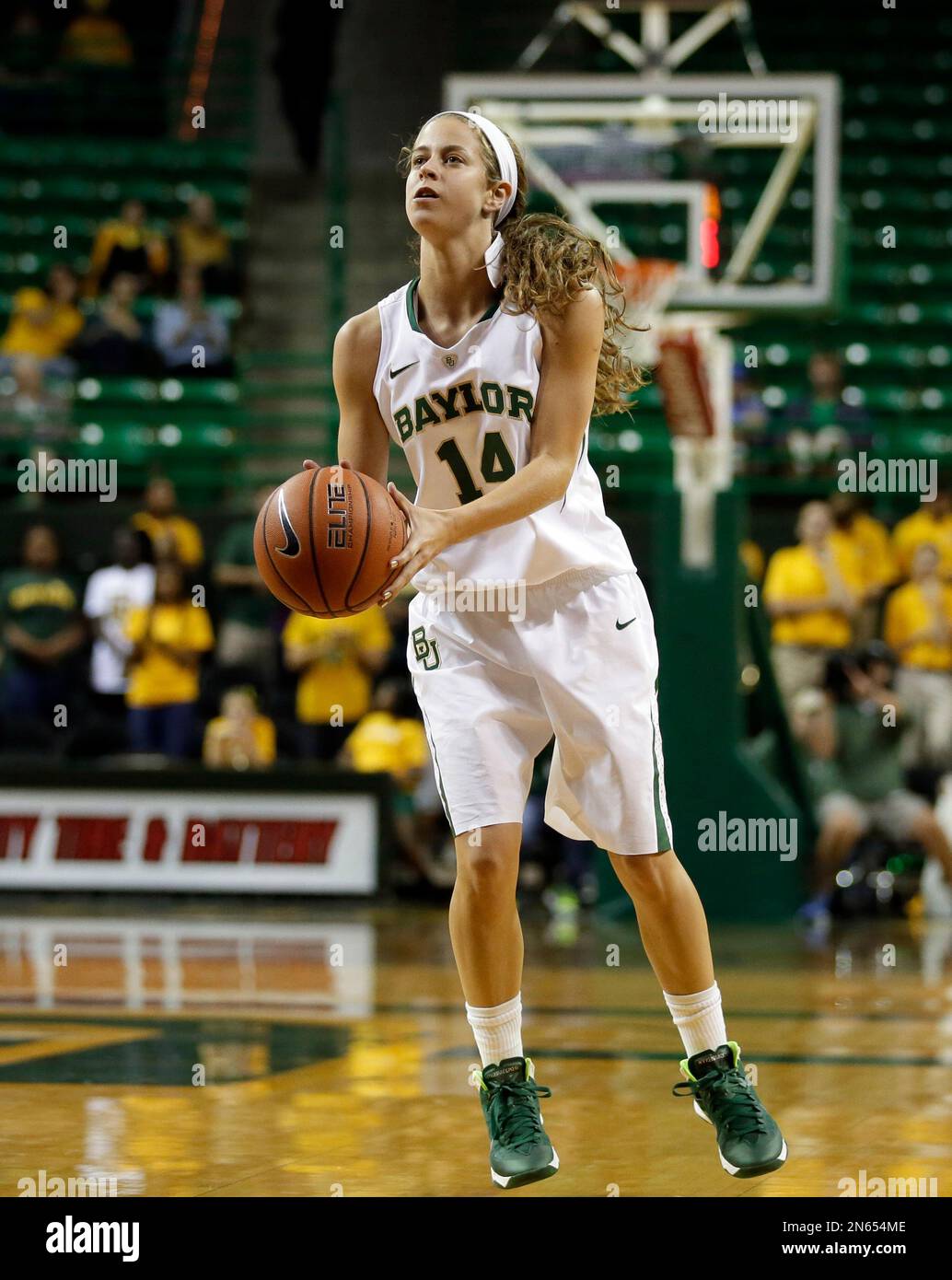 Baylor guard Makenzie Robertson (14) attempts a 3point basket during