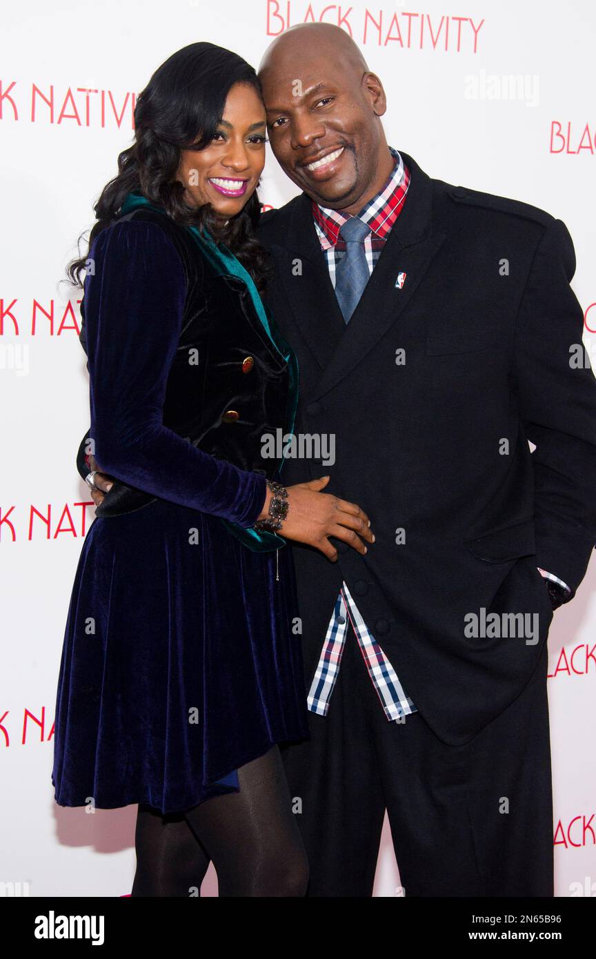 Jewel Tankard and Ben Tankard attend the “Black Nativity” premiere on