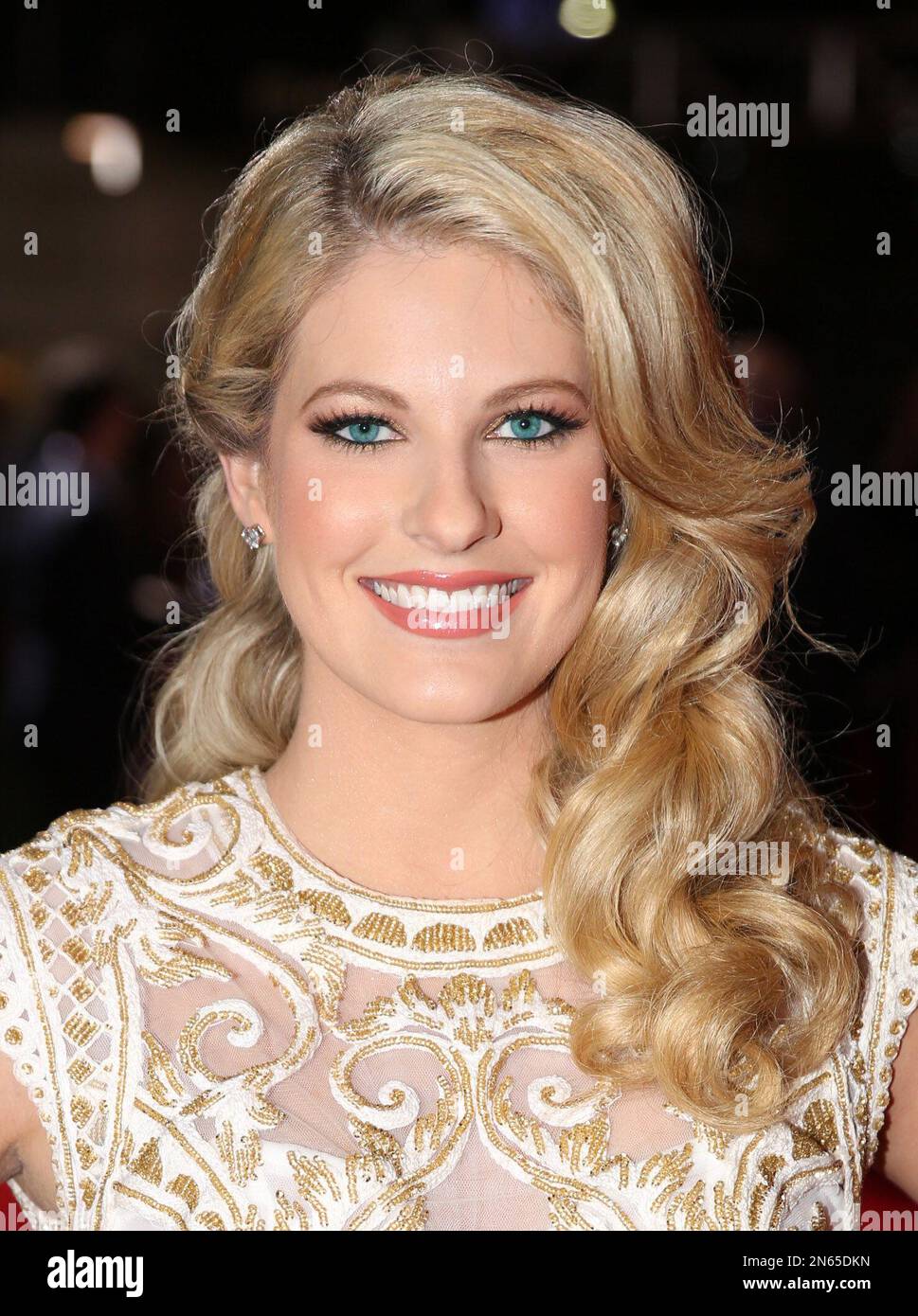 Stephanie Leigh Schlund attends the LA premiere of "The Hunger Games Catching Fire" on Monday