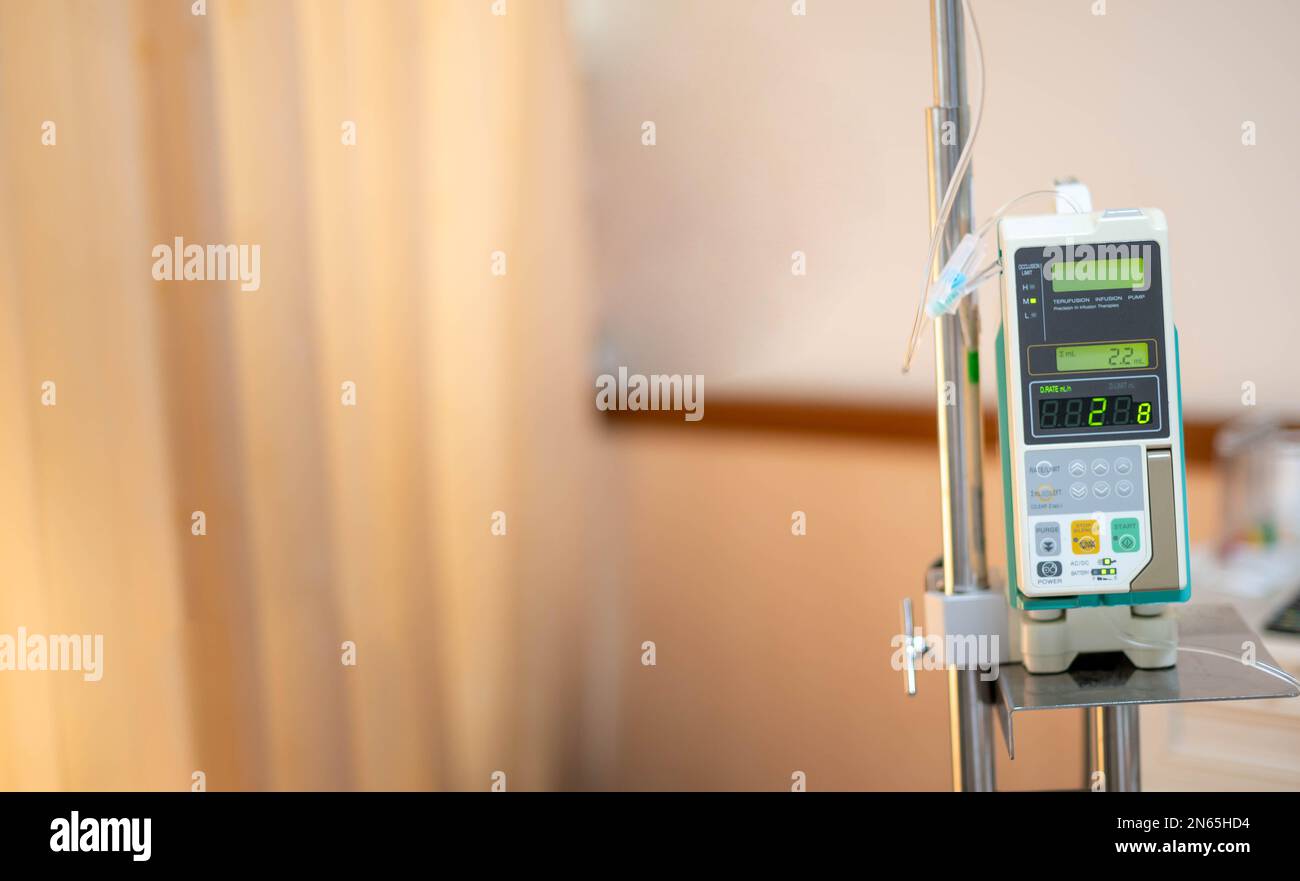 Modern automatic Infusion pump for control infuses fluids medication or