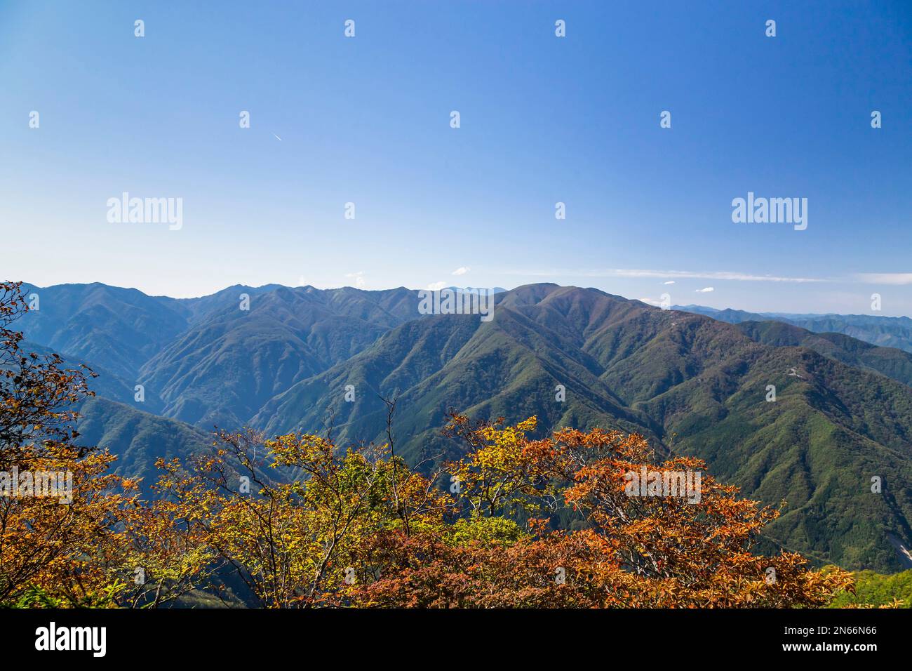 View of Chichibu mountains, from Mitsumine route to Mt.Kumotori(highest