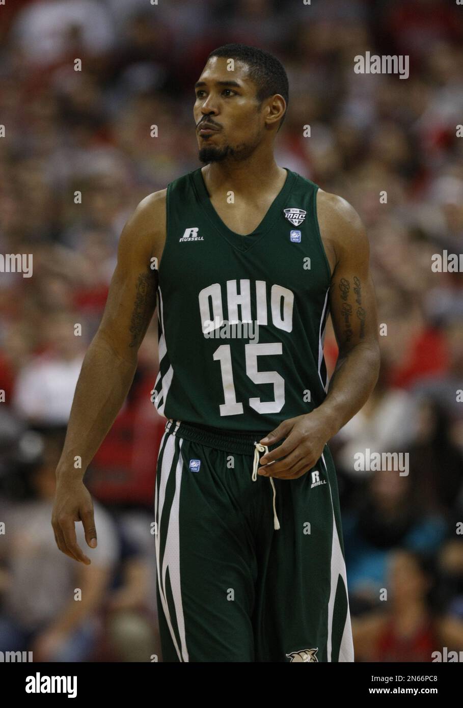 Ohio's Nick Kellogg is seen during an NCAA college basketball game