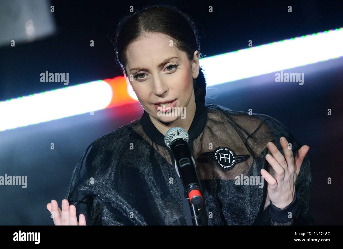 Lady Gaga demonstrates the Volantis transport prototype designed by ...