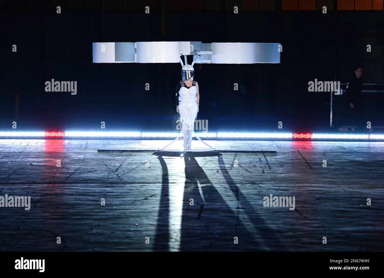 Lady Gaga demonstrates the Volantis transport prototype 