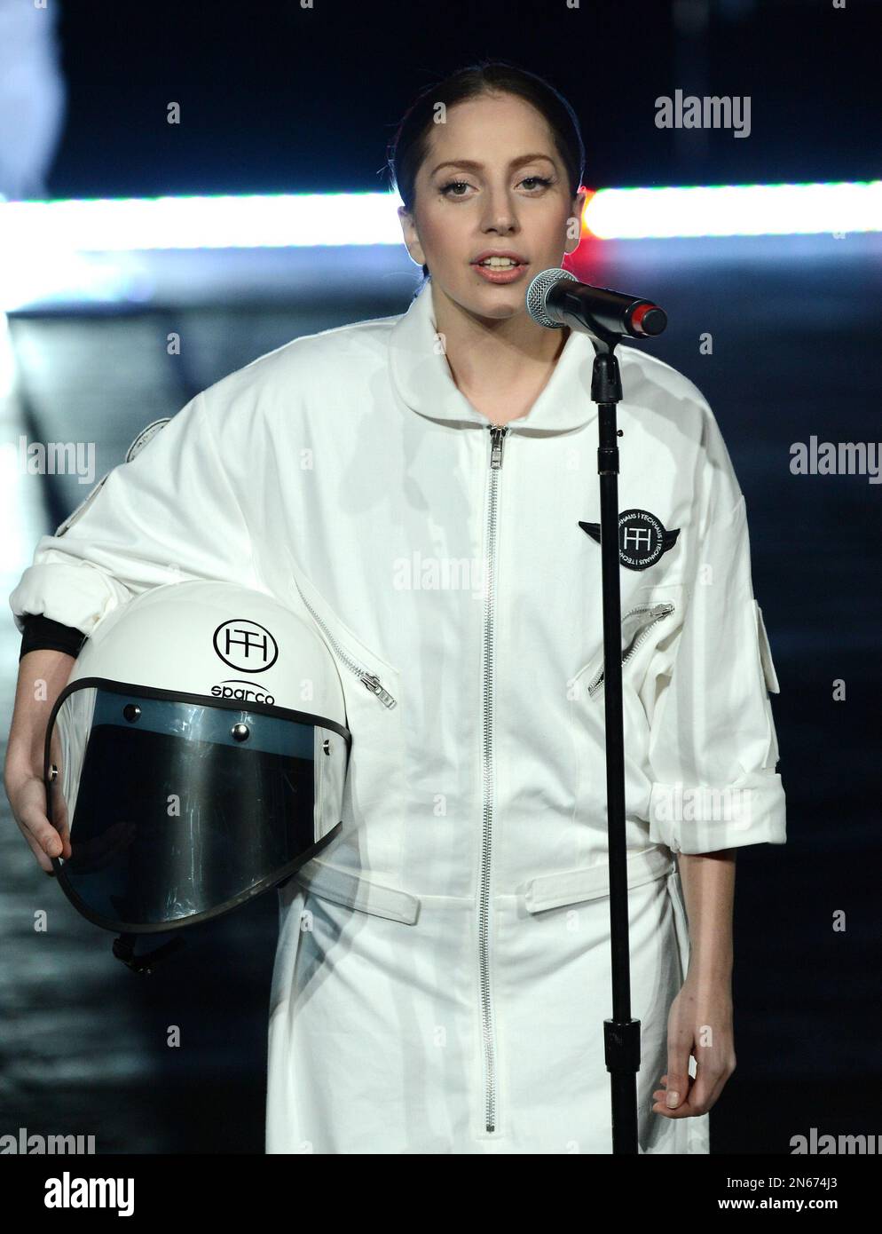 Lady Gaga demonstrates the Volantis transport prototype designed by ...
