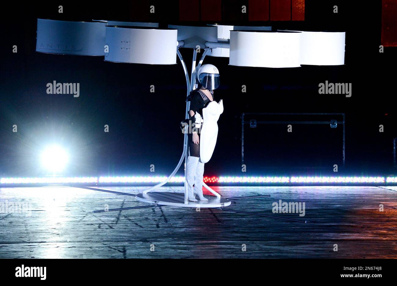 Lady Gaga demonstrates the Volantis transport prototype 