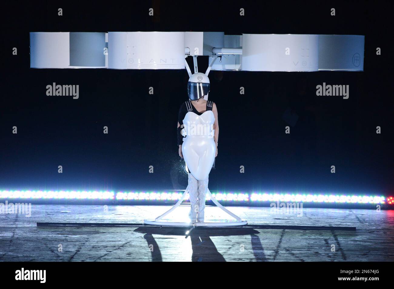 Lady Gaga demonstrates the Volantis transport prototype 
