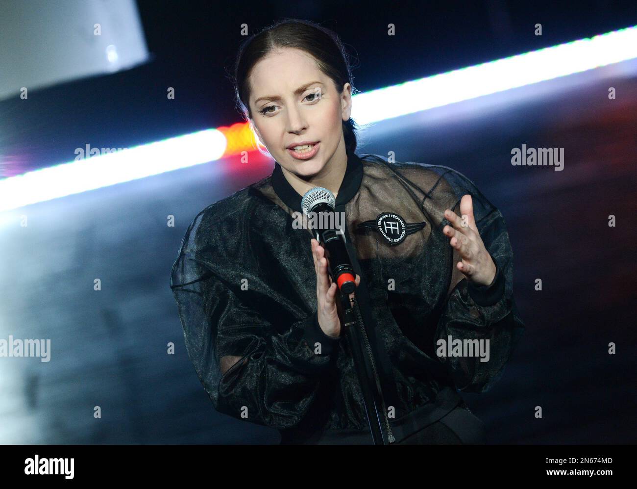 Lady Gaga demonstrates the Volantis transport prototype designed by ...