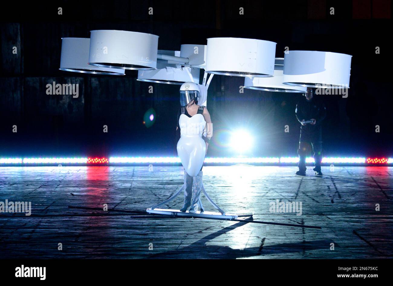 Lady Gaga demonstrates the Volantis transport prototype 