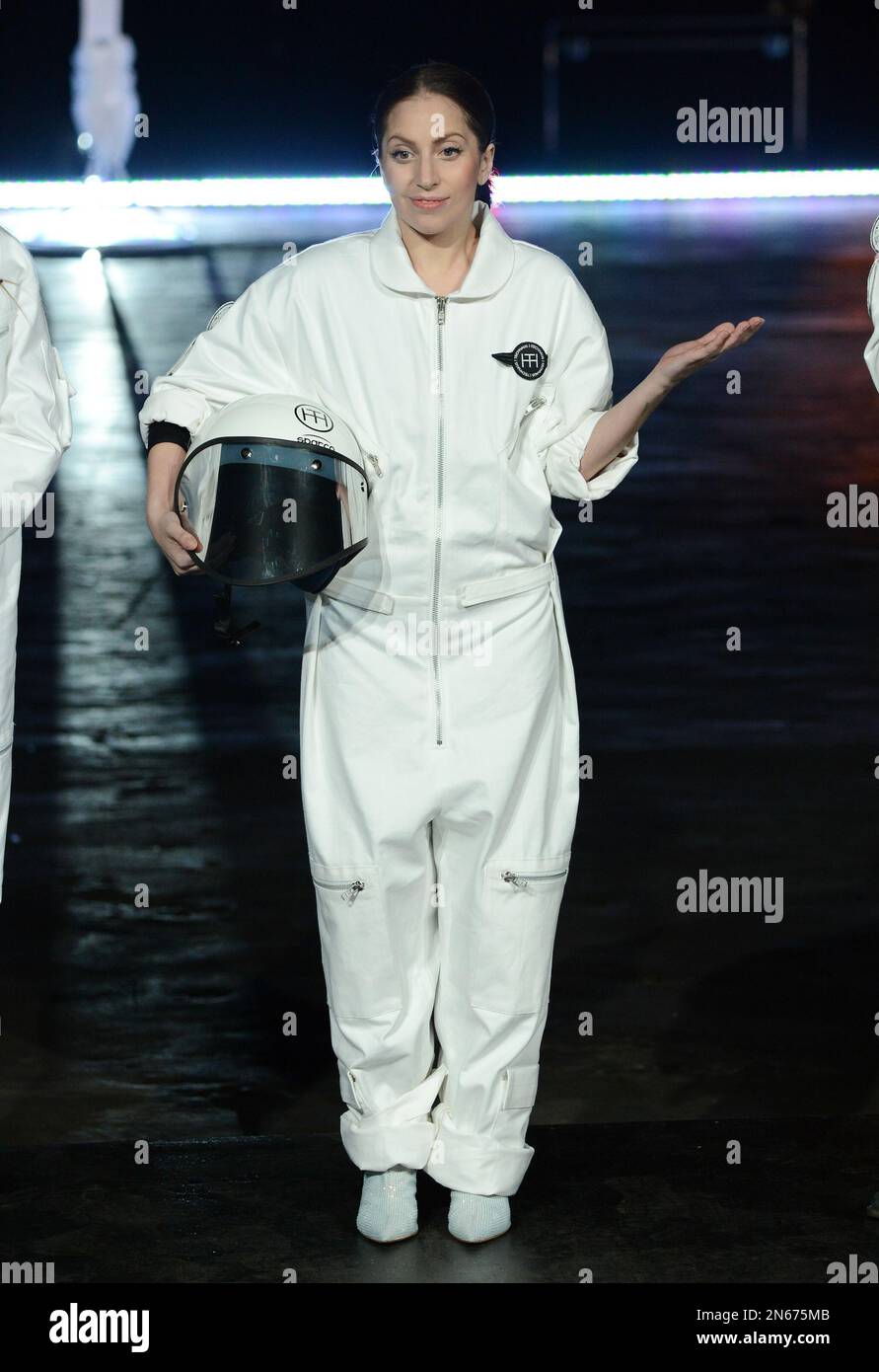 Lady Gaga demonstrates the Volantis transport prototype designed by ...