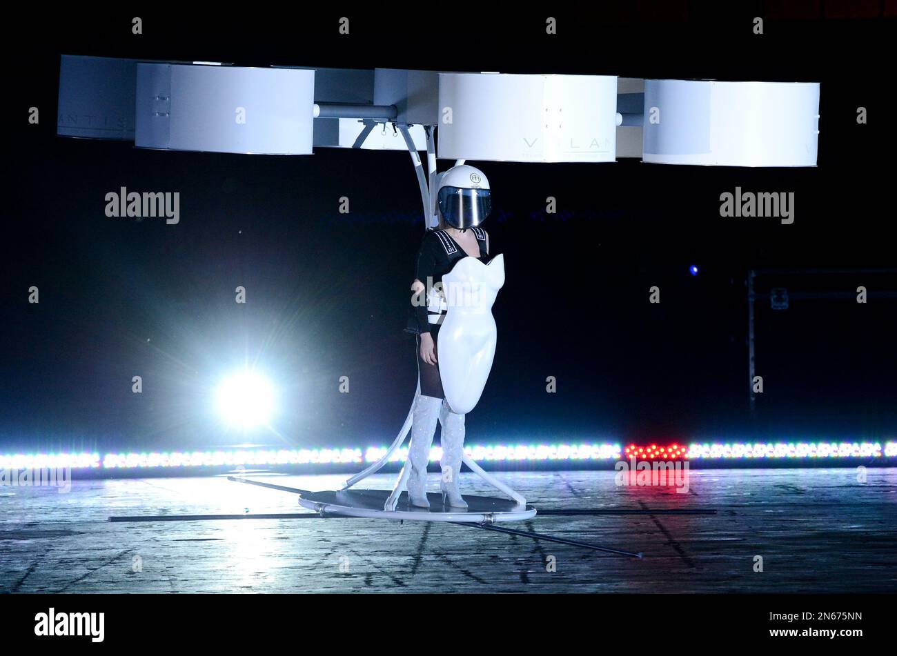 Lady Gaga demonstrates the Volantis transport prototype 