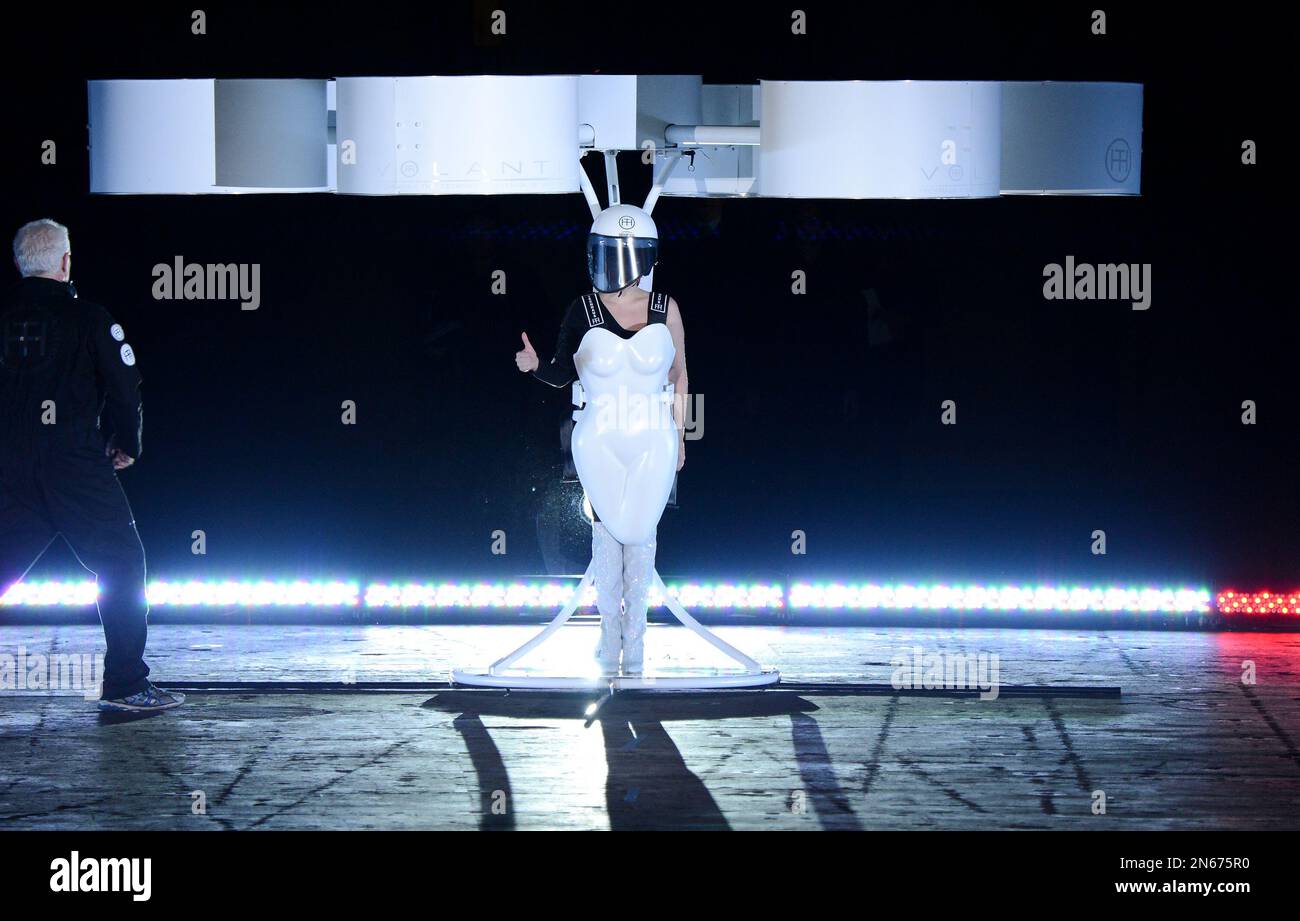 Lady Gaga demonstrates the Volantis transport prototype 