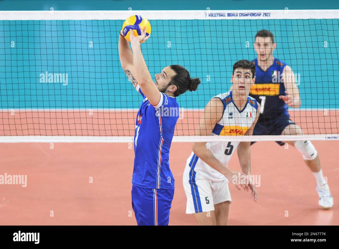 Antoine Brizard (France), Alessandro Michieletto (Italy). Volleyball World Championship 2022. Quarter Finals Stock Photo