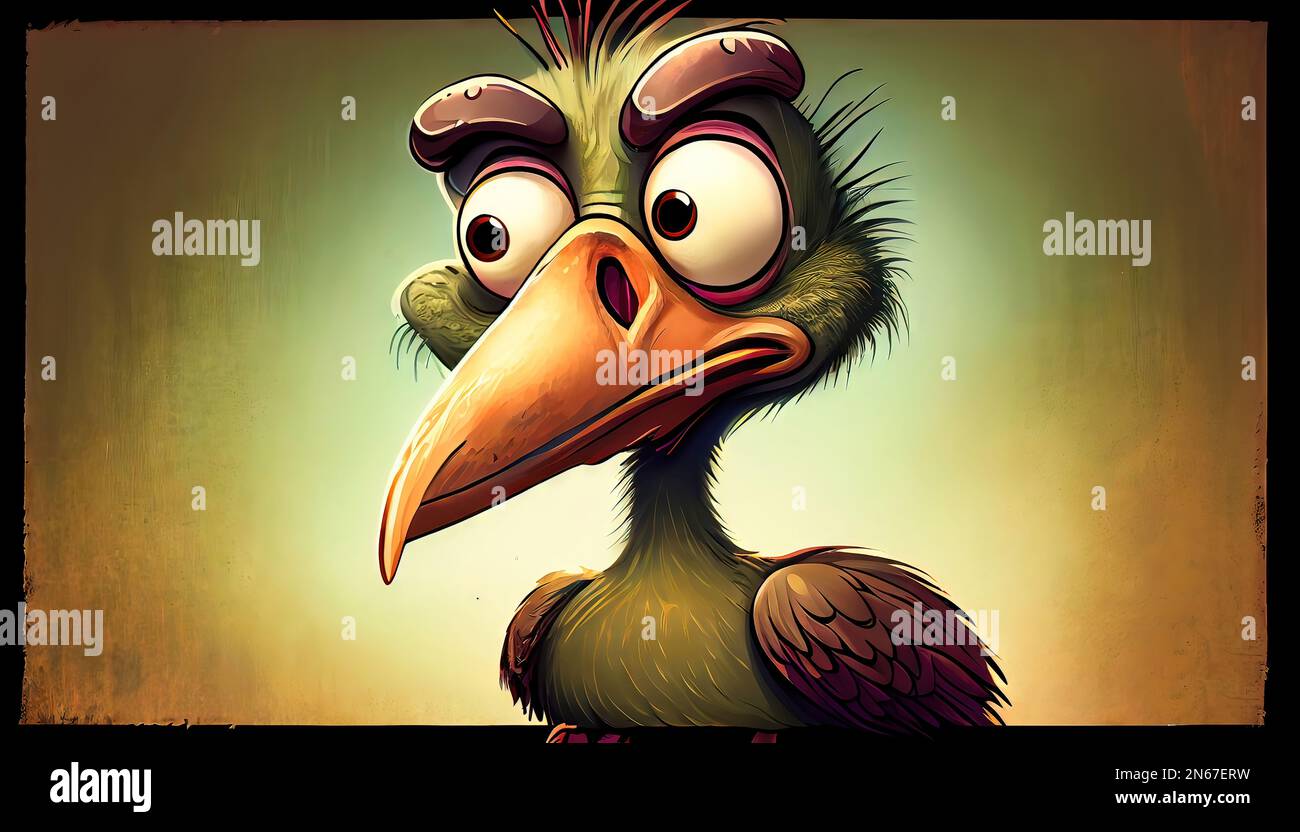 Dopey and goofy dodo bird, extinct bird with a modern look recreated by generative AI Stock Photo