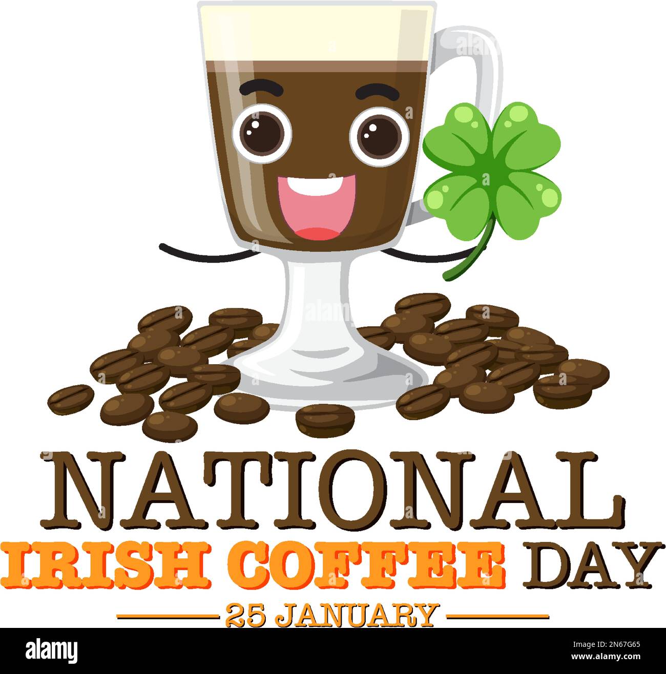 National Irish Coffee Day Banner Design illustration Stock Vector Image
