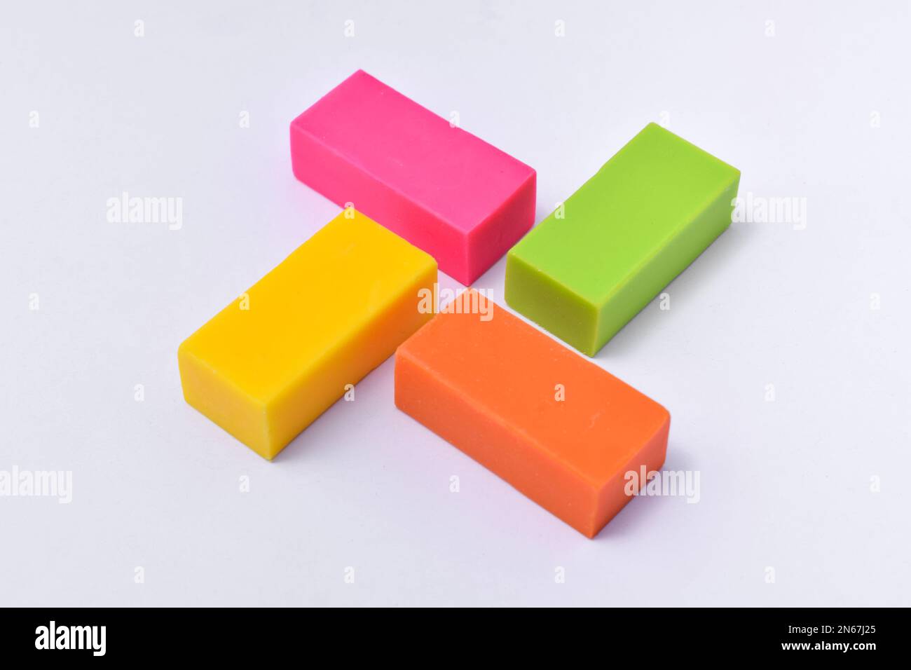 Colorful eraser isolated on white background Stock Photo Alamy